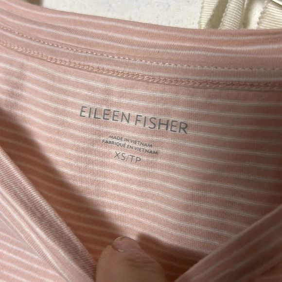 Eileen Fisher Blush Stripe Short Sleeve Tee Size XS - Picture 7 of 9